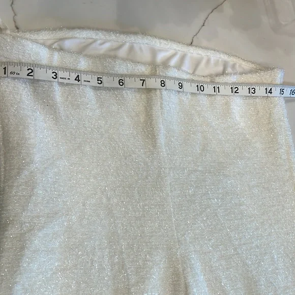 Carabella shimmering strapless dress & feather shrug. Large. Holiday dress - Picture 14 of 16